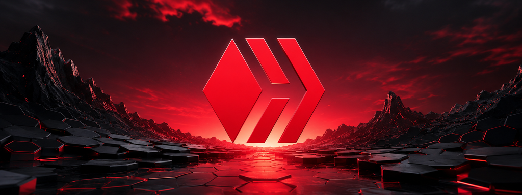 HIVE - Futuristic hexagonal landscape with glowing emblem