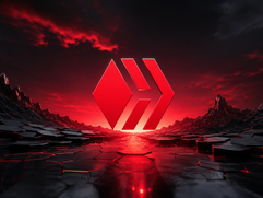 HIVE - Futuristic hexagonal landscape with glowing emblem