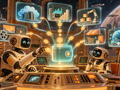 AI Agents - Retro Robots and the Digital Wallet (Cassette Futurism)