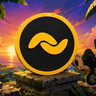 Banano Cryptocurrency - Tropical sunset with banana vibes