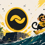 Banano Cryptocurrency - Monkey surfing on a banana wave