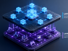 Layer 1 vs Layer 2 - Layered Blockchain Network Diorama