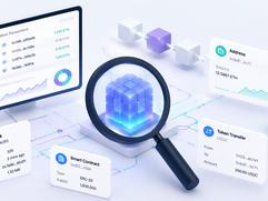 Blockchain Explorers - Futuristic blockchain system interface design