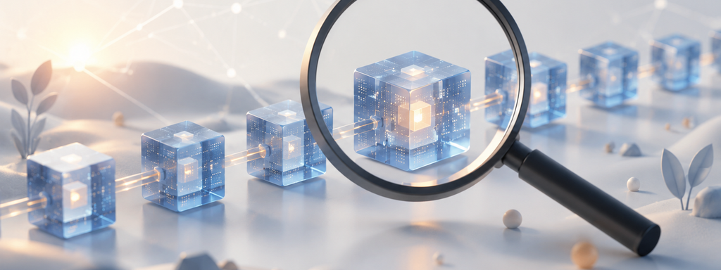 Blockchain Explorers - Blockchain transparency in a dreamy landscape