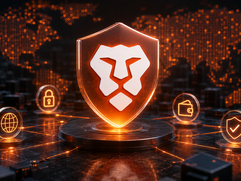 Brave Browser - Glowing Cybersecurity Shield Network