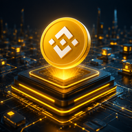 BSC  (BNB Smart Chain) - Futuristic crypto coin network visualization