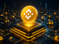 BSC  (BNB Smart Chain) - Futuristic crypto coin network visualization