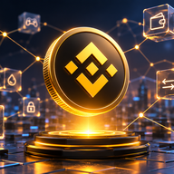 BSC  (BNB Smart Chain) - Futuristic crypto network visualization