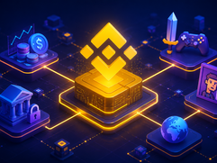 BSC  (BNB Smart Chain) - Futuristic blockchain network ecosystem map