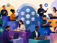 Blockchain Careers - Blockchain collaboration and teamwork concept