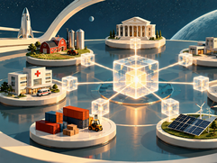 Blockchain Adoption - Retro-Futurist Industry Network Hub