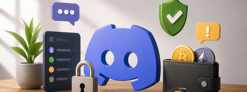Crypto Discord Servers - Secure digital workspace with icons