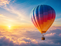 Crypto Investing - Rainbow Balloon Above the Clouds