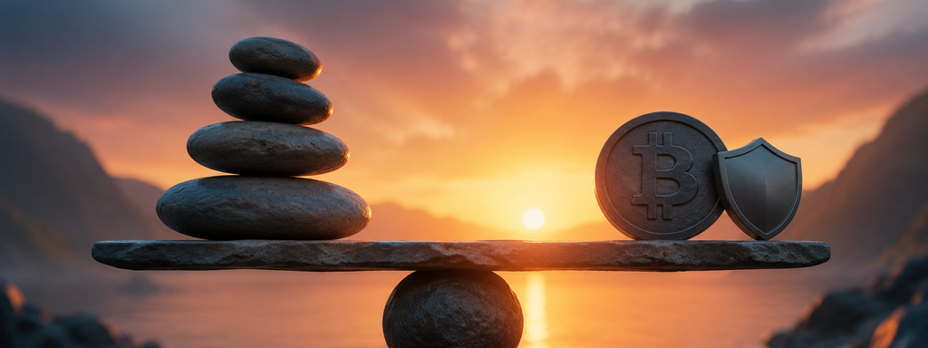 Crypto Security - Zen Balance at Sunset