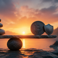 Crypto Security - Zen Balance at Sunset