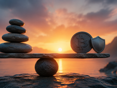 Crypto Security - Zen Balance at Sunset