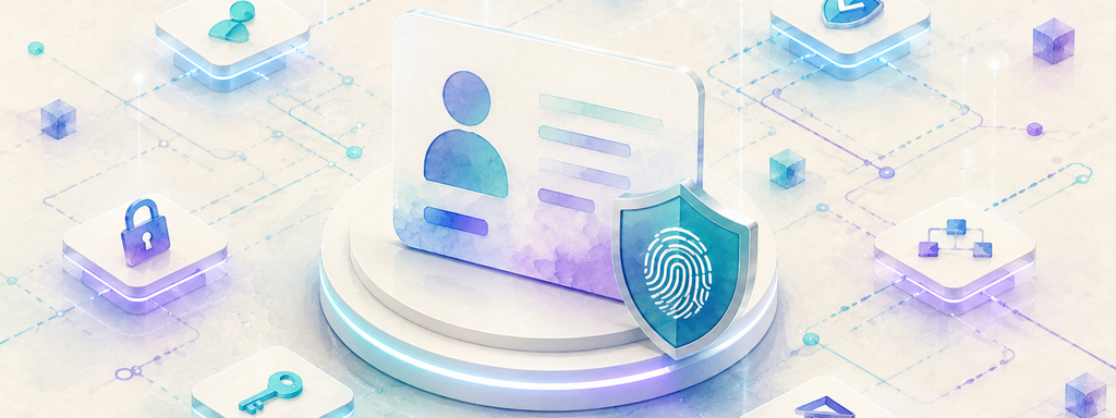 Digital identity security in pastel tones