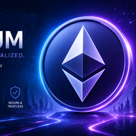 Futuristic Ethereum blockchain promotional banner