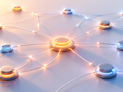 Network Fees - Futuristic network of glowing nodes