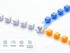Blockchain fork with new and original paths
