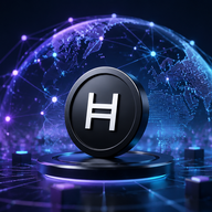 Hedera (HBAR) - Futuristic network and glowing token