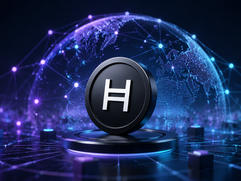 Hedera (HBAR) - Futuristic network and glowing token