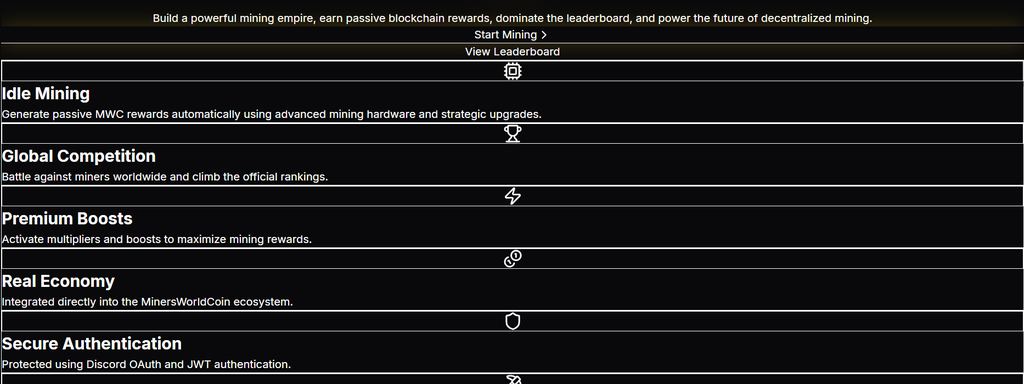 miners-world-coin News - Discord Announcement 1