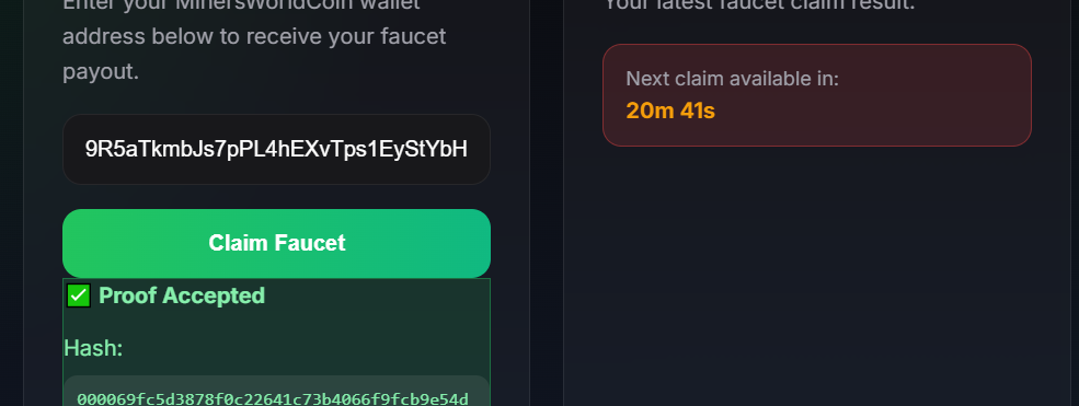 miners-world-coin News - Discord Announcement 1
