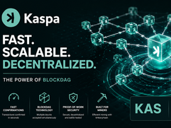 Kaspa blockchain technology concept header (Infographic)