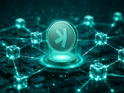 Kaspa - Futuristic blockchain network in teal