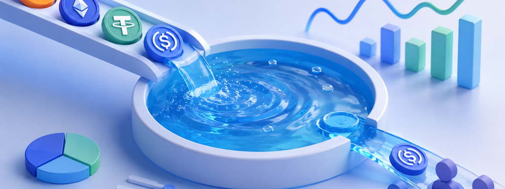 Crypto liquidity flow and user avatars