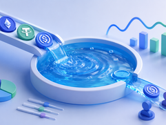 Crypto liquidity flow and user avatars