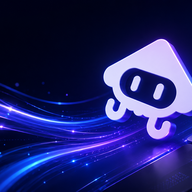Nanobot - Neon-lit futuristic emblem in deep space