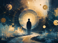 Soulbound Tokens - Lone Traveler Beneath the Cosmic Halo