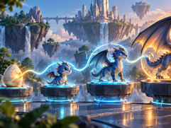 Dynamic NFTs - Dragon Evolution Across Floating Realms