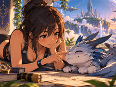 Dynamic NFTs - Sunset Companions Above the Floating City