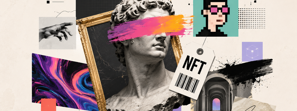 NFTs - Classical bust meets digital collage