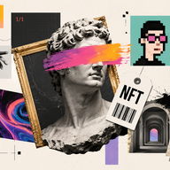 NFTs - Classical bust meets digital collage