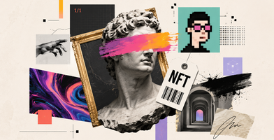 NFTs - Classical bust meets digital collage