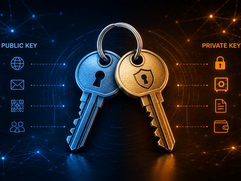 Public vs Private Keys - Crypto key security concept illustration