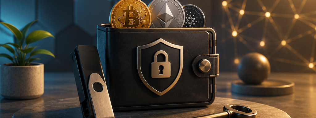 Self-Custody for cryptocurrency - Cryptocurrency security on a modern table