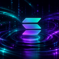 Solana - Futuristic neon abstract logo display
