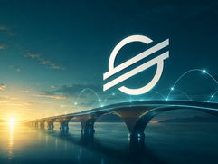 Stellar (XLM) - Futuristic bridge at dawn