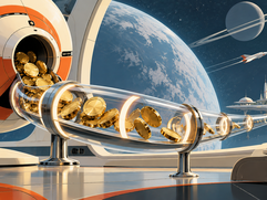 Token Supply - Retro-Futuristic Coin Transport Station