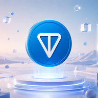 TON (The Open Network) - Floating crypto token in serene landscape