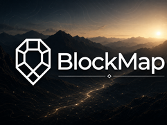 BlockMap TWC - Futuristic mountain landscape with BlockMap branding