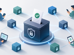 Secure blockchain voting concept illustration