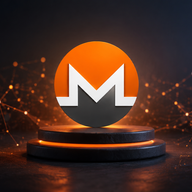 Monero (XMR) - Futuristic emblem on glowing pedestal